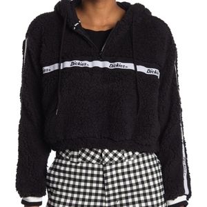Dickies Faux Shearling Fleece Crop Hoodie